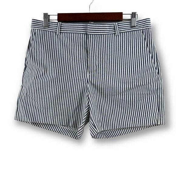 Banana Republic blue and white pinstripe shorts size 8 - Picture 1 of 9